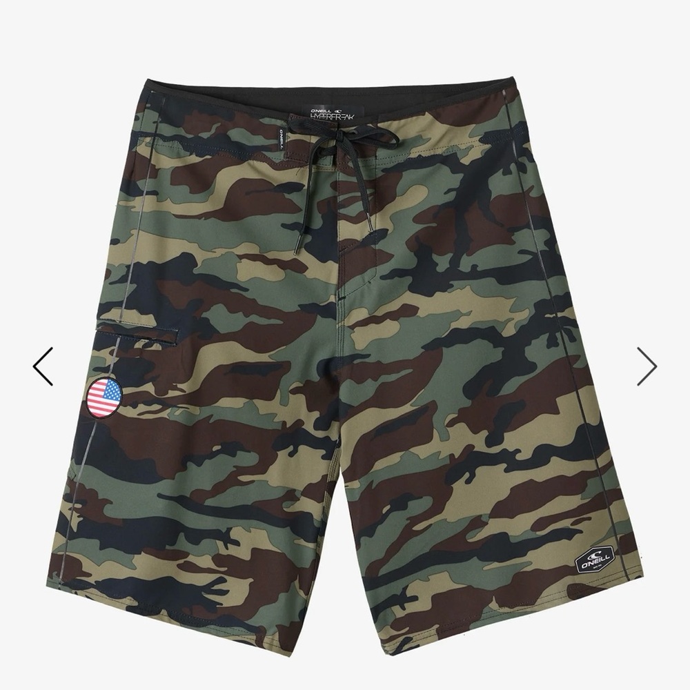 O'Neill Men's Camouflage Board Shorts - 3 Camo Green and Brown & Black